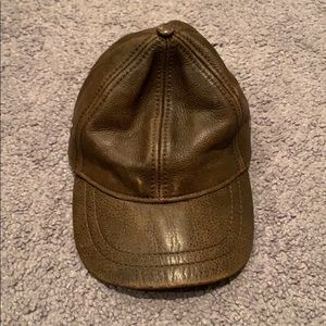Brown leather hat